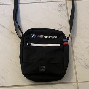 BMW Motorsport Black and Blue Messenger Bag